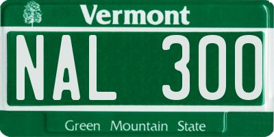 VT license plate NAL300