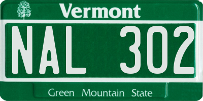 VT license plate NAL302