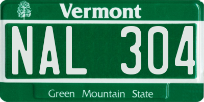 VT license plate NAL304