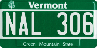 VT license plate NAL306