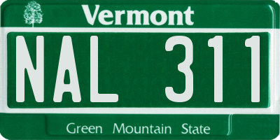 VT license plate NAL311