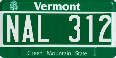 VT license plate NAL312