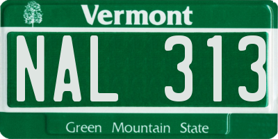VT license plate NAL313