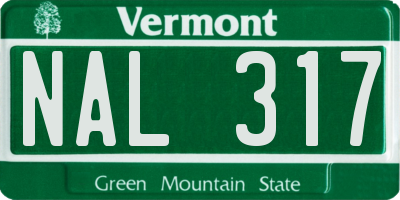 VT license plate NAL317
