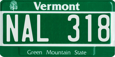 VT license plate NAL318