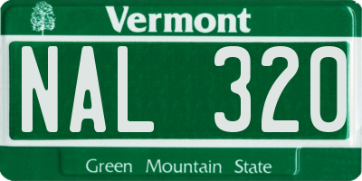 VT license plate NAL320
