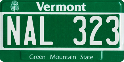 VT license plate NAL323