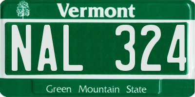 VT license plate NAL324