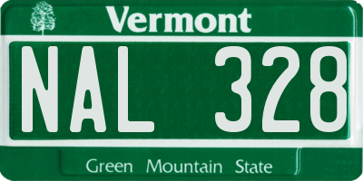VT license plate NAL328