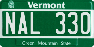 VT license plate NAL330