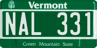 VT license plate NAL331