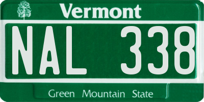 VT license plate NAL338