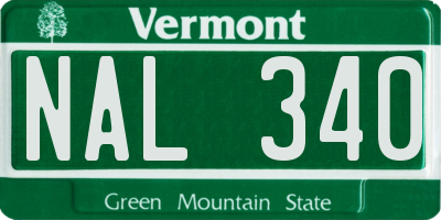 VT license plate NAL340