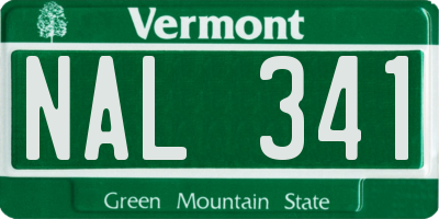 VT license plate NAL341