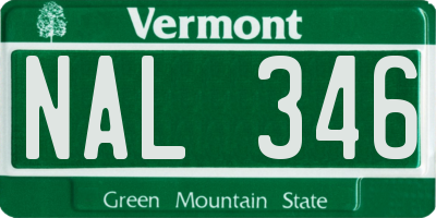 VT license plate NAL346