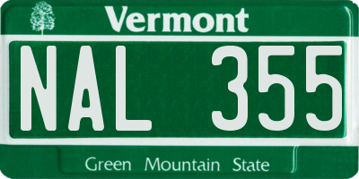 VT license plate NAL355