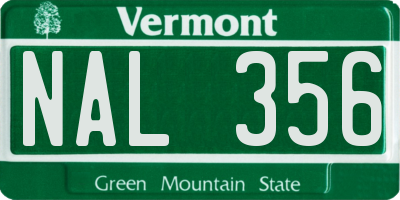 VT license plate NAL356