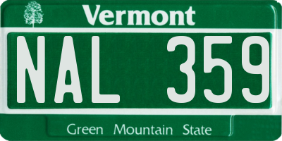VT license plate NAL359