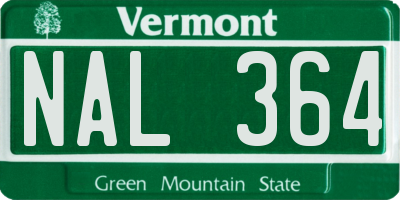 VT license plate NAL364