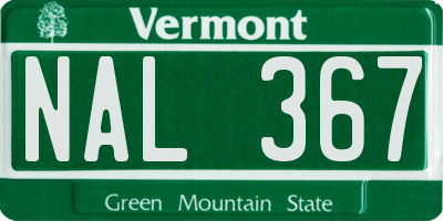 VT license plate NAL367