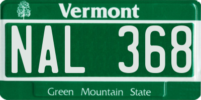 VT license plate NAL368