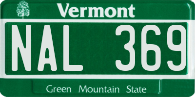 VT license plate NAL369