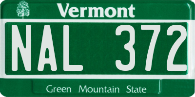 VT license plate NAL372