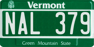 VT license plate NAL379