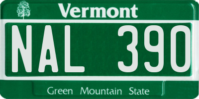 VT license plate NAL390