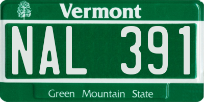 VT license plate NAL391