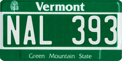 VT license plate NAL393