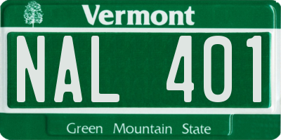 VT license plate NAL401