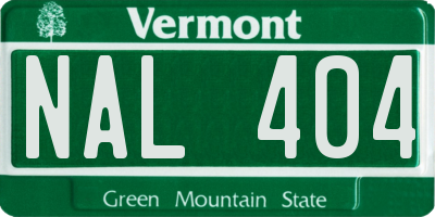 VT license plate NAL404