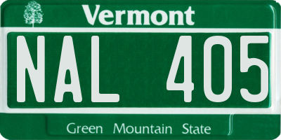 VT license plate NAL405