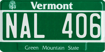 VT license plate NAL406
