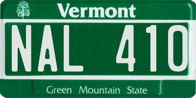 VT license plate NAL410