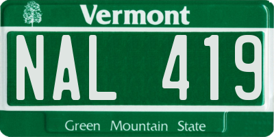 VT license plate NAL419