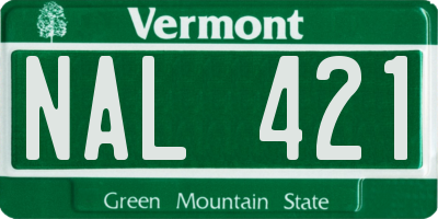 VT license plate NAL421
