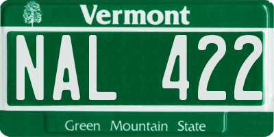 VT license plate NAL422