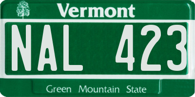 VT license plate NAL423