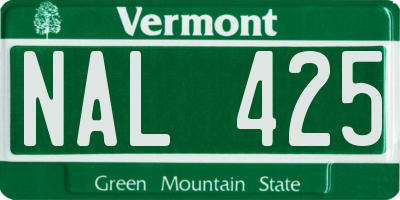VT license plate NAL425