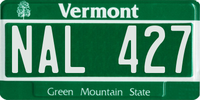 VT license plate NAL427