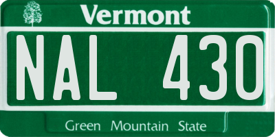 VT license plate NAL430