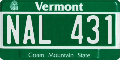 VT license plate NAL431