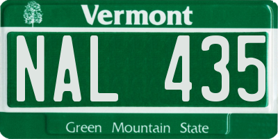 VT license plate NAL435