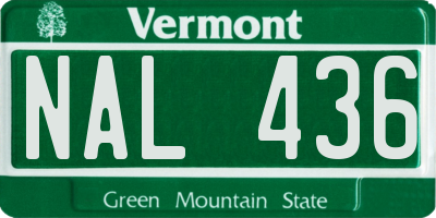 VT license plate NAL436