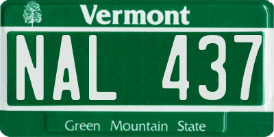 VT license plate NAL437