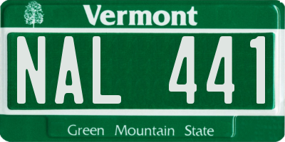 VT license plate NAL441