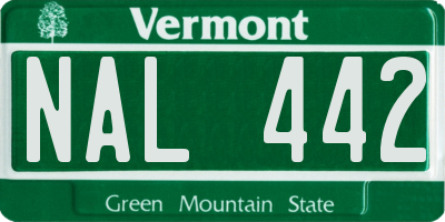 VT license plate NAL442