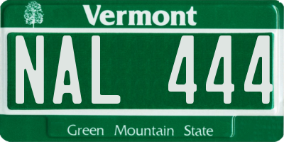 VT license plate NAL444